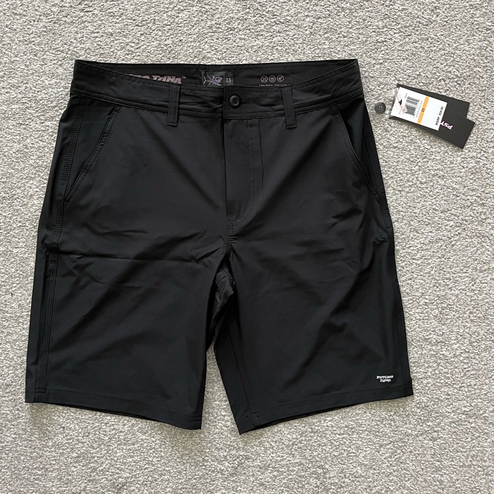 NWT Psycho Tuna Mens Black Shorts Size 33